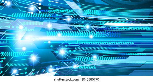 binary circuit board future technology, blue cyber security concept background, abstract hi speed digital internet.motion move blur. arrow pixel vector
