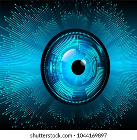 binary circuit board future technology, blue eye cyber security concept background, abstract hi speed digital internet.motion move blur. pixel vector