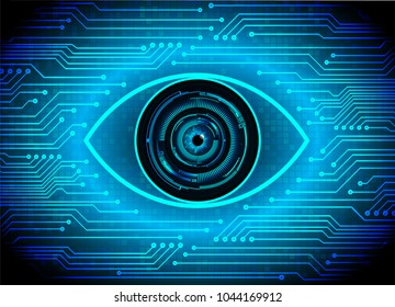 binary circuit board future technology, blue eye cyber security concept background, abstract hi speed digital internet.motion move blur. pixel vector