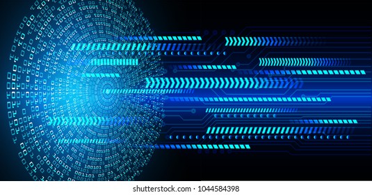 binary circuit board future technology, blue cyber security concept background, abstract hi speed digital internet.motion move blur. arrow pixel vector