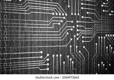 binary circuit board future technology, black cyber security concept background, abstract hi speed digital internet.motion move blur. pixel vector