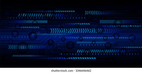 binary circuit board future technology, blue cyber security concept background, abstract hi speed digital internet.motion move blur. pixel vector