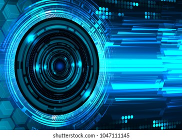 binary circuit board future technology, blue eye cyber security concept background, abstract hi speed digital internet.motion move blur. pixel vector