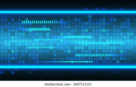 binary circuit board future technology, blue cyber security concept background, abstract hi speed digital internet.motion move blur. pixel vector