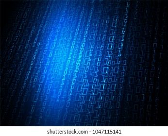 binary circuit board future technology, blue cyber security concept background, abstract hi speed digital internet.motion move blur. pixel vector