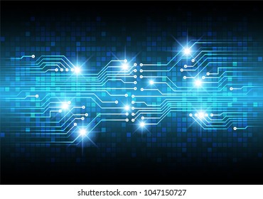 binary circuit board future technology, blue cyber security concept background, abstract hi speed digital internet.motion move blur. pixel vector