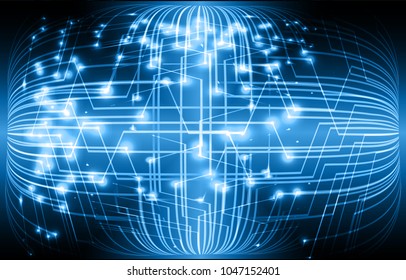 binary circuit board future technology, blue cyber security concept background, abstract hi speed digital internet.motion move blur. pixel vector