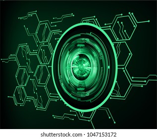 binary circuit board future technology, green eye cyber security concept background, abstract hi speed digital internet.motion move blur. pixel vector