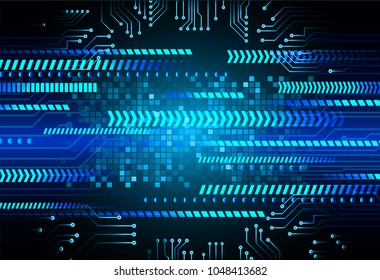 binary circuit board future technology, blue cyber security concept background, abstract hi speed digital internet.motion move blur. arrow pixel vector