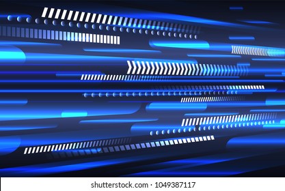 binary circuit board future technology, blue cyber security concept background, abstract hi speed digital internet.motion move blur. arrow pixel vector