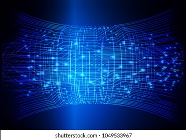 binary circuit board future technology, blue cyber security concept background, abstract hi speed digital internet.motion move blur. pixel vector