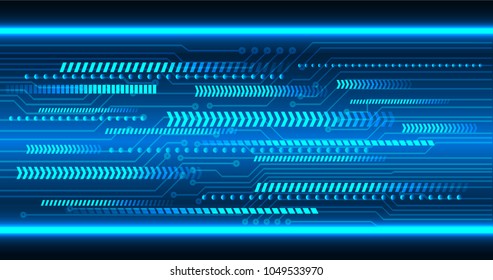 binary circuit board future technology, blue cyber security concept background, abstract hi speed digital internet.motion move blur. arrow pixel vector