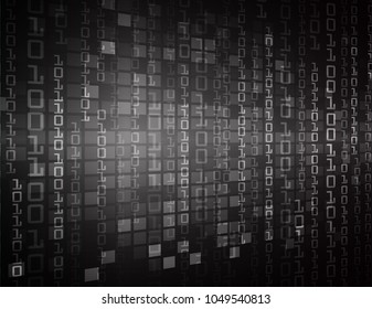binary circuit board future technology, black cyber security concept background, abstract hi speed digital internet.motion move blur. pixel vector