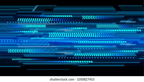 binary circuit board future technology, blue cyber security concept background, abstract hi speed digital internet.motion move blur. arrow pixel vector