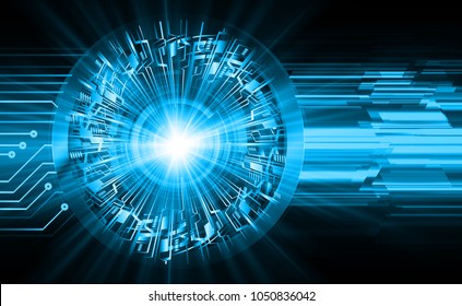 binary circuit board future technology, blue eye cyber security concept background, abstract hi speed digital internet.motion move blur. pixel vector