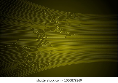 binary circuit board future technology, yellow cyber security concept background, abstract hi speed digital internet.motion move blur. pixel vector