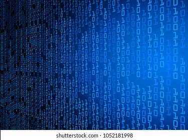 binary circuit board future technology, blue cyber security concept background, abstract hi speed digital internet.motion move blur. pixel vector