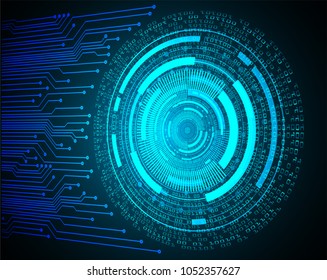binary circuit board future technology, blue cyber security concept background, abstract hi speed digital internet.motion move blur. eye pixel vector
