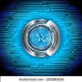 binary circuit board future technology, blue cyber security concept background, abstract hi speed digital internet.motion move blur. eye pixel vector