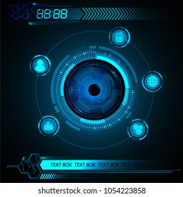 binary circuit board future technology, blue cyber security concept background, abstract hi speed digital internet.motion move blur. eye pixel vector
