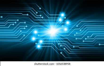 binary circuit board future technology, blue cyber security concept background, abstract hi speed digital internet.motion move blur. pixel vector