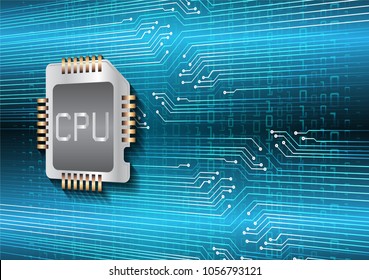 binary circuit board future technology, blue cyber security concept background, abstract hi speed digital internet.motion move blur. CPU pixel vector