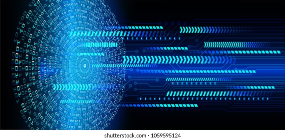 binary circuit board future technology, blue cyber security concept background, abstract hi speed digital internet.motion move blur. pixel vector