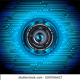 binary circuit board future technology, blue cyber security concept background, abstract hi speed digital internet.motion move blur. eye pixel vector