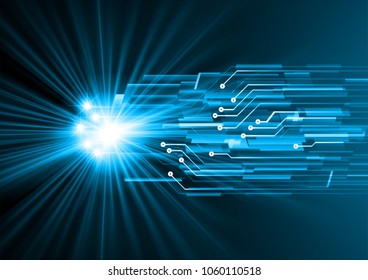 binary circuit board future technology, blue cyber security concept background, abstract hi speed digital internet.motion move blur. pixel vector