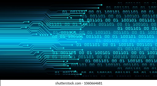 binary circuit board future technology, blue cyber security concept background, abstract hi speed digital internet.motion move blur. pixel vector