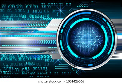 binary circuit board future technology, blue cyber security concept background, abstract hi speed digital internet.motion move blur. eye pixel vector