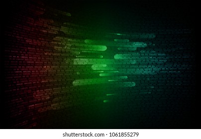 binary circuit board future technology, blue red green cyber security concept background, abstract hi speed digital internet.motion move blur. pixel vector