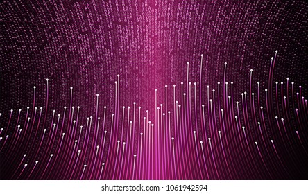 binary circuit board future technology, purple cyber security concept background, abstract hi speed digital internet.motion move blur. pixel vector