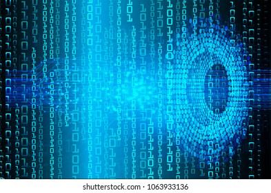 binary circuit board future technology, blue cyber security concept background, abstract hi speed digital internet.motion move blur. pixel vector