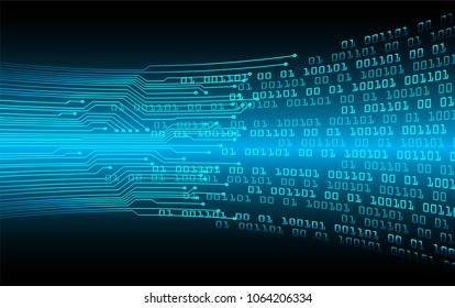 binary circuit board future technology, blue cyber security concept background, abstract hi speed digital internet.motion move blur. pixel vector