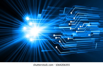binary circuit board future technology, blue cyber security concept background, abstract hi speed digital internet.motion move blur. pixel vector
