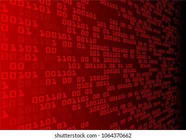 binary circuit board future technology, red cyber security concept background, abstract hi speed digital internet.motion move blur. pixel
