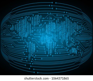 binary circuit board future technology, blue cyber security concept background, abstract hi speed digital internet.motion move blur. world map pixel