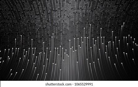 binary circuit board future technology, black cyber security concept background, abstract hi speed digital internet.motion move blur. pixel vector