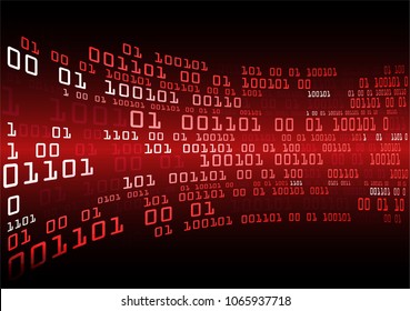 binary circuit board future technology, red cyber security concept background, abstract hi speed digital internet.motion move blur. pixel vector