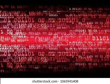 binary circuit board future technology, red cyber security concept background, abstract hi speed digital internet.motion move blur. pixel vector