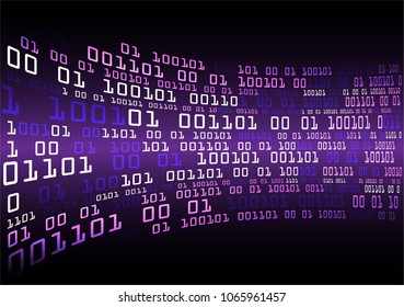 binary circuit board future technology, purple cyber security concept background, abstract hi speed digital internet.motion move blur. pixel vector