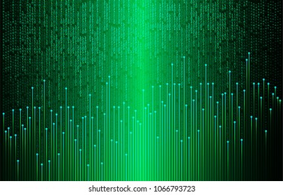 binary circuit board future technology, green cyber security concept background, abstract hi speed digital internet.motion move blur. pixel vector