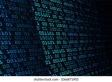 binary circuit board future technology, blue cyber security concept background, abstract hi speed digital internet.motion move blur. pixel vector
