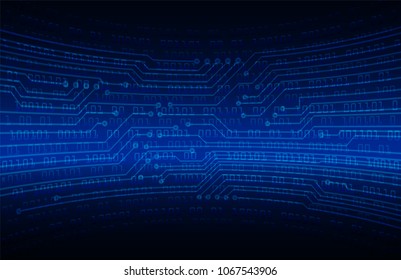 binary circuit board future technology, blue cyber security concept background, abstract hi speed digital internet.motion move blur. pixel vector