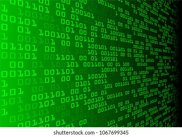 binary circuit board future technology, green cyber security concept background, abstract hi speed digital internet.motion move blur. pixel vector