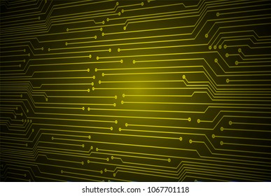 binary circuit board future technology, yellow cyber security concept background, abstract hi speed digital internet.motion move blur. pixel vector