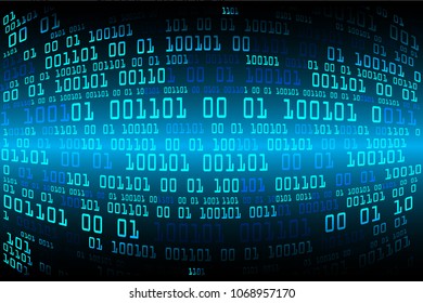 Binary circuit board future technology, blue cyber security concept background, abstract hi speed digital internet.motion move blur. pixel vector