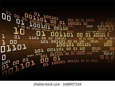 Binary circuit board future technology, brown cyber security concept background, abstract hi speed digital internet.motion move blur. pixel vector