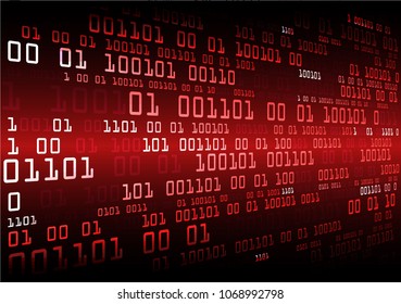 Binary circuit board future technology, red cyber security concept background, abstract hi speed digital internet.motion move blur. pixel vector